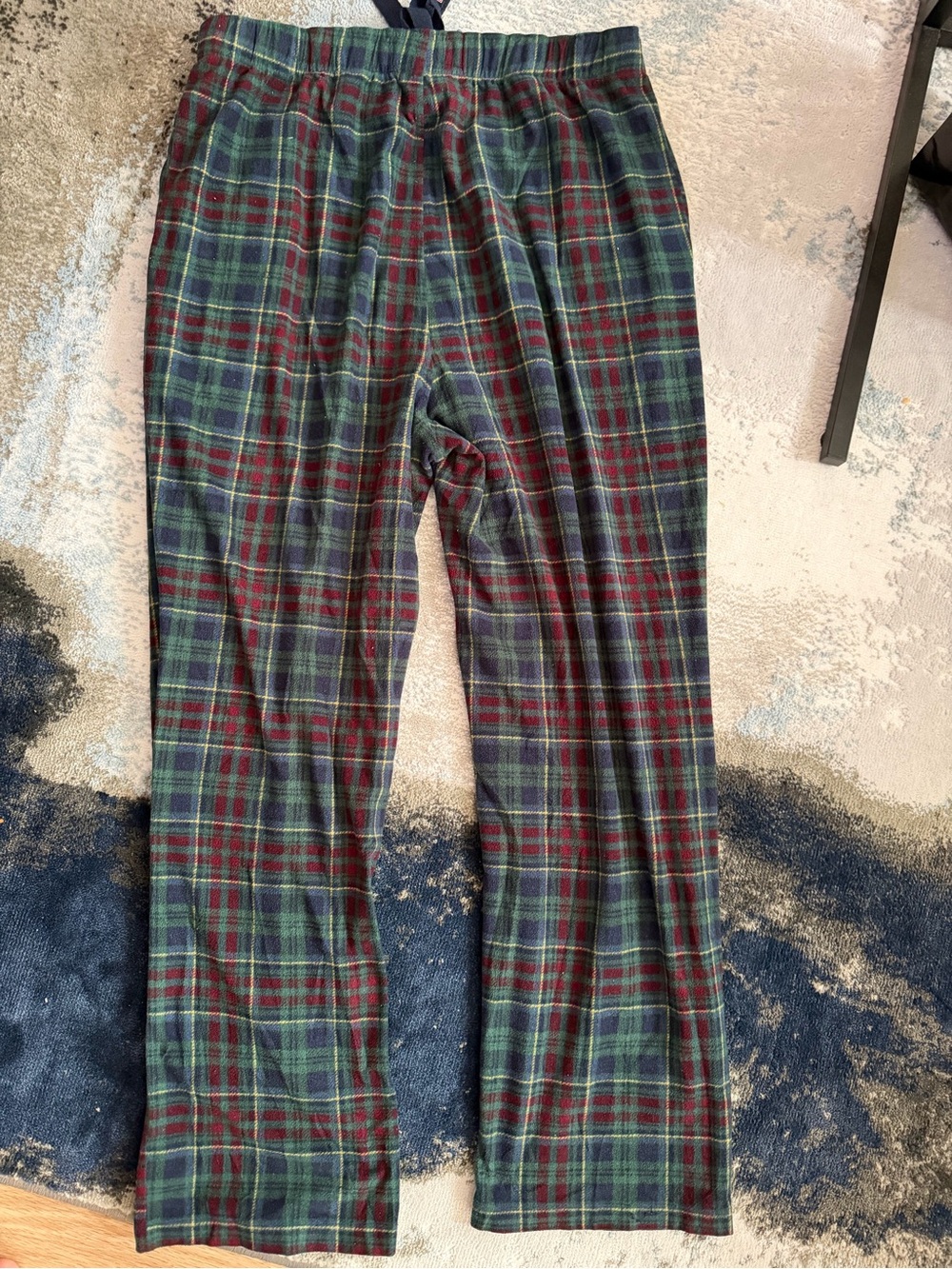 Chaps Green and Red Plaid Sweatpants Joggers